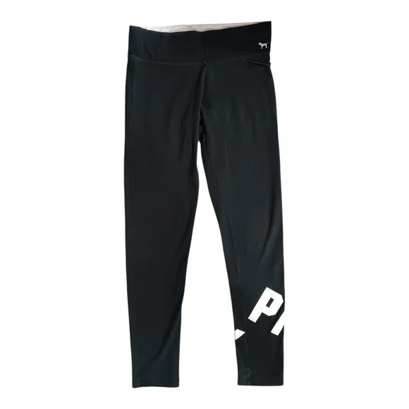 PINK Victoria's Secret Black and White Yoga Leggings - Picture 1 of 3